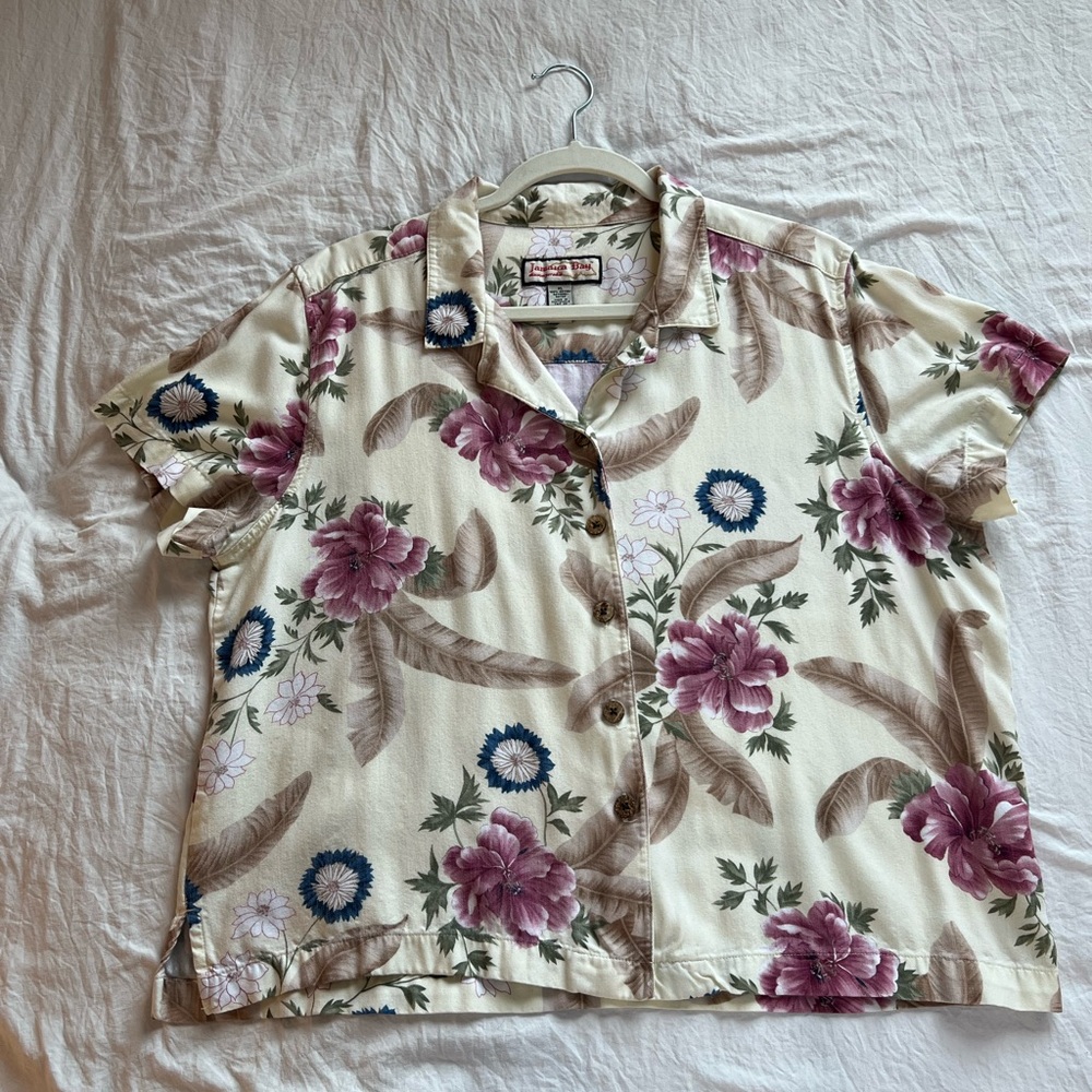 Jamaica Bay Floral Short-Sleeve Shirt Size XL